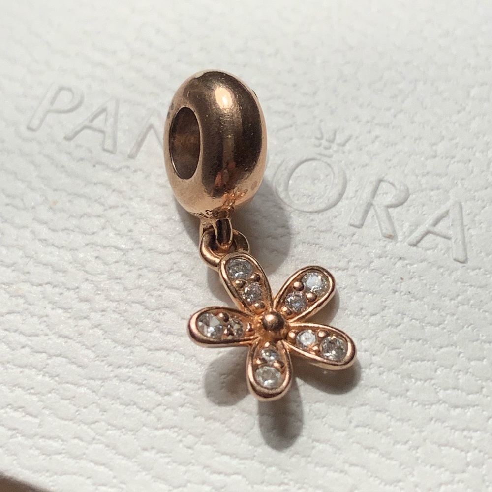 Dazzling Daisy Dangle Charm, Pandora Rose ™ & CZ - Picture 2 of 3
